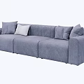 Modern Gray Fabric Sectional Sofa With Comfortable Cushions And Spacious Design 3d model