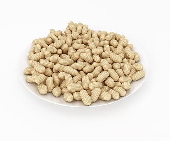 Peanuts a plate of peanut snacks dried fruit 3d model