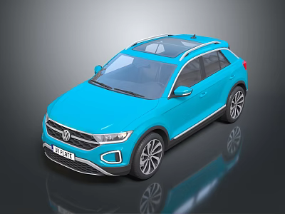Volkswagen Blue SUV With Panoramic Sunroof Sleek Exterior And Modern Design 3d model