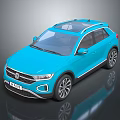 Volkswagen Blue SUV With Panoramic Sunroof Sleek Exterior And Modern Design