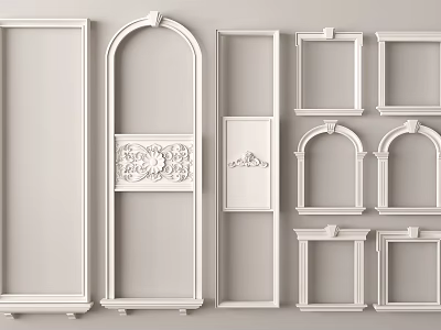 Ornate Architectural Frames And Decorative Components 3d model