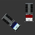 Blue And Red Trucks With Classic Cab Design And Reflective Surfaces