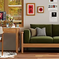 Natural Wooden Desk And Chair Set For Cozy Sunlit Home Creative Work Space