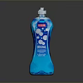 Blue Dishwash Liquid Bottle With Ultra Clean Formula And Bubbles Design