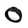 Elegant Black Ring With Unique Floral Patterns And Intricate Craftsmanship Details 3d model