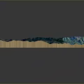 3D Topographic Terrain Model Featuring Mountain Roads Green Areas And Wooden Base