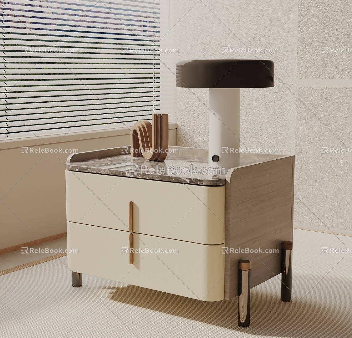 Modern Bedside Cabinet 3d model