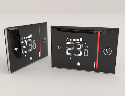 Modern Smart Switch Panels With Digital Display And Functional Icons 3d model