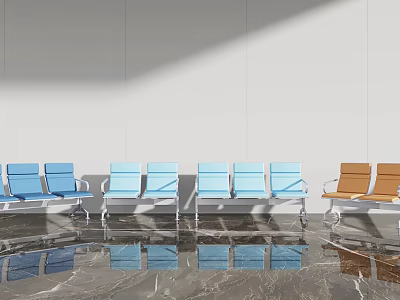 modern row chair hospital row chair 3d model
