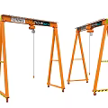 Orange Mobile Industrial Gantry Cranes With Steel Frame Lifting Equipment And Wheels