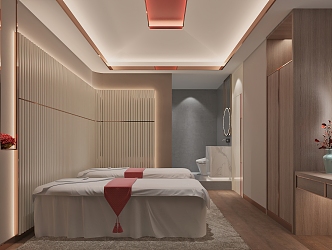 New Chinese Style SPA Beauty Room 3d model