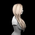 Game Movie Character With Long Wavy Blonde Hair In 3D Render On Black Background