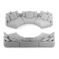 Modern Sofa Set with Corner L Shaped Design and Cushions in Various Colors 3d model