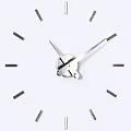 Modern Minimalist Clock Design Featuring Metal Hands Simple Markers And White Background 3d model