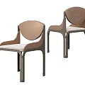 Modern Minimalist Dining Chairs With Wooden Frame Beige Upholstered Seat And Curved Backrest