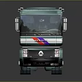 Green Renault Truck Cab Featuring Colorful Stripes Modern Design And Sleek Look