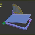Blue 3D Measuring Tool With Scaled Sector Rotating Base And Flat Plate