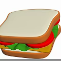 Fresh Sandwich with Soft Bread Tomato Slices Green Lettuce and Cheese