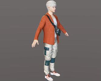 Real Character Oriental Handsome Cold Stylist Men's Autumn Dress Super English Comic Face Sportswear 3d model