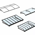 Various Outdoor Canopy Designs Featuring Transparent Panels And Metal Frames 3d model