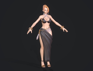 Modern Woman Beauty Game Woman Cartoon Woman 3d model