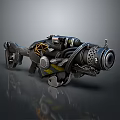 Car Engine Mechanical Parts With Black Yellow Stripes Metal Tubular Circular Design