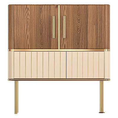 Elegant Modern Double Sofa With Wooden Frame Beige Upholstery And Golden Metal Legs 3d model