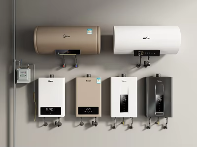Water Heater Gas Water Heater Electric Water Heater Gas Meter 3d model