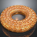 Golden Circular Decorative Household Accessory With Intricate Openwork Pattern Design