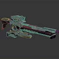 Futuristic Sci Fi Weapon With Metallic Structure And Sleek Mechanical Design 3d model
