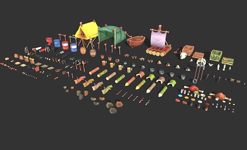 Game Survival Asset Pack 3d model