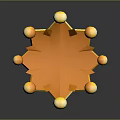 Hardware Tools Orange Crown Design With Yellow Spherical Decorations And Red Heart Detail