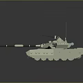 Modern Military Tank With Long Barrel Turret And Armored Body Design