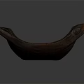 Traditional Dark Brown Wooden Decorative Ornament Set With Boat Shaped Carved Details