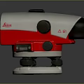 Leica Red And White Precision Level Instrument With Adjustment Knobs And Lens 3d model