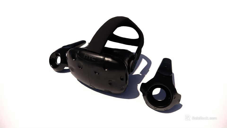 HTC VR Headset With Controllers For Immersive Virtual Reality Experience 3d model 