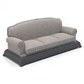 Modern Comfortable Gray Two-seater Sofa With Armrests And Black Base Design 3d model
