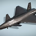 Advanced Black Fighter Jet With Sleek Aerodynamic Design and Military Emblems On Body