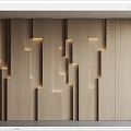 Modern wood veneer modeling background wall 3d model