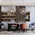 Modern Dining Table and Chair Combination 3d model