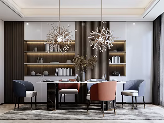 Modern Dining Table and Chair Combination 3d model