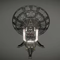 Parabolic Satellite Antenna With Metallic Frame Structure And Support Stand 3d model