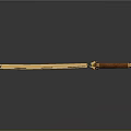 Modern Weapon Sword Featuring Black Gold Scabbard And Brown Handle Design