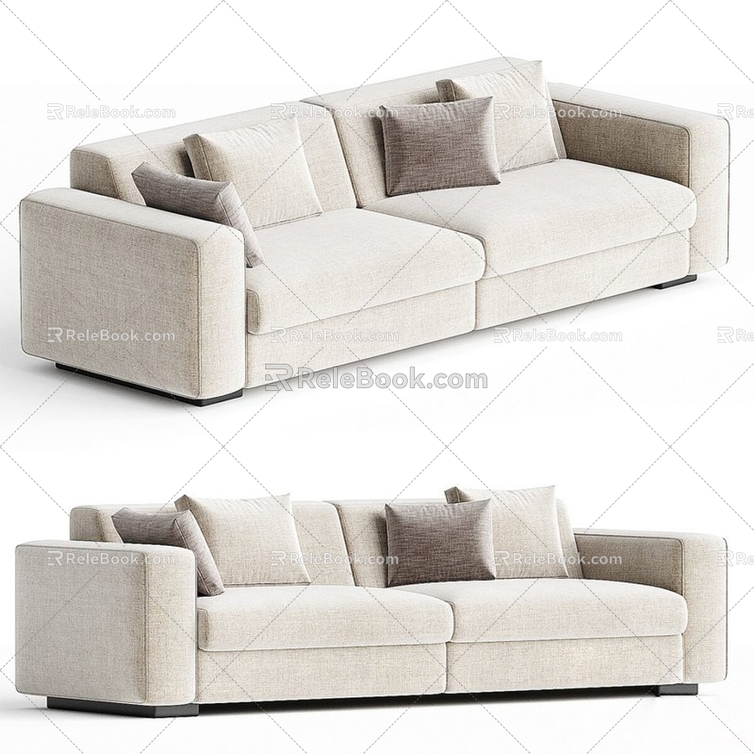 Modern two-seater sofa 3d model