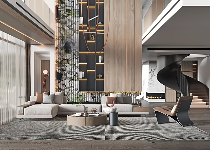 Modern Duplex Living Room Living Room 3d model