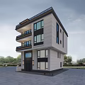 Modern Detached Villa Exterior Design With Multi Story Large Windows And Balconies