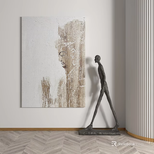 Modern Open Kitchen Interior Design With Island Counter And Appliances 3d model