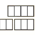 Different Size Window Designs With Black Frames And Multiple Panes