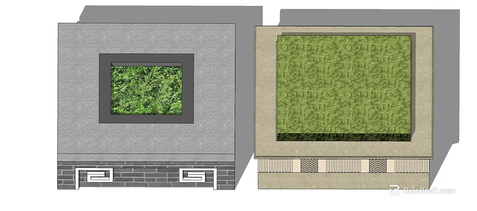 Tree Pit Design With Greenery And Stone Frame For Urban Landscaping 3d model