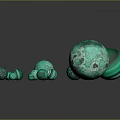 Green Decorative Spheres for Home Decor with Various Sizes and Textures on Gray Background
